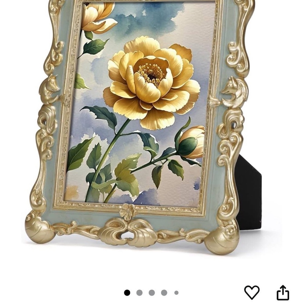 Green and Gold Vintage Picture Frame 5x7
